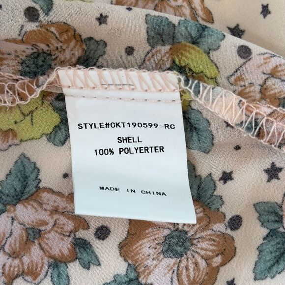 Boho picnic hippie flirty girly festival Cold mode floral Y2K tank top‎ sz large - Picture 10 of 12